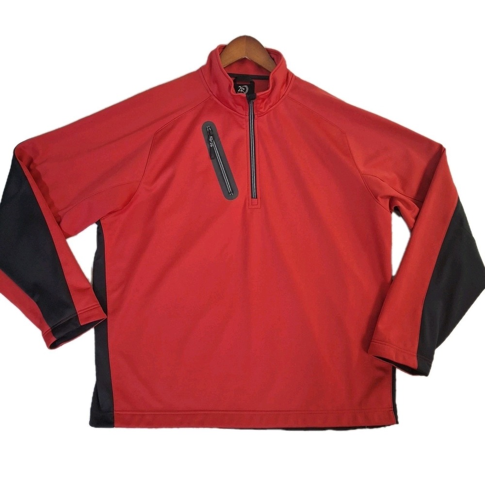 Zero Restriction Quarter Zip Golf Performance Pullover Men's XL * Red‎ Black